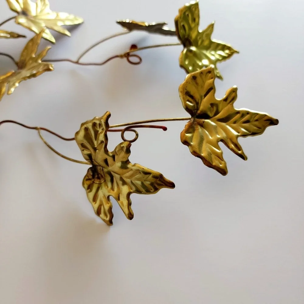 Vintage‎ Brass Gold Tone Metal Ivy Wall Decor
